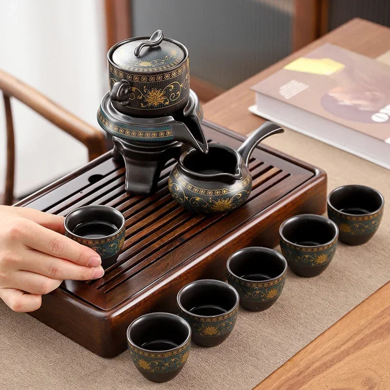 BowLift | Royal Golden Porcelain Dragon Flow Tea Set