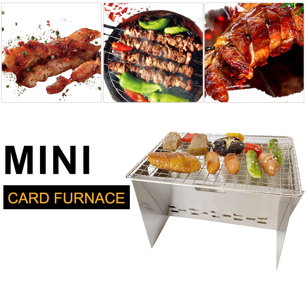 BowLift | Stainless Steel Portable Folding Camping Mini Grill