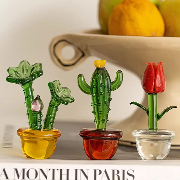 Plants with Pot Glass Ornament | Bowlift