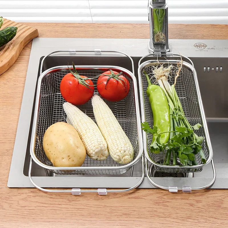 BowLift | Space-Saving Over-Sink Mesh Strainer Rack