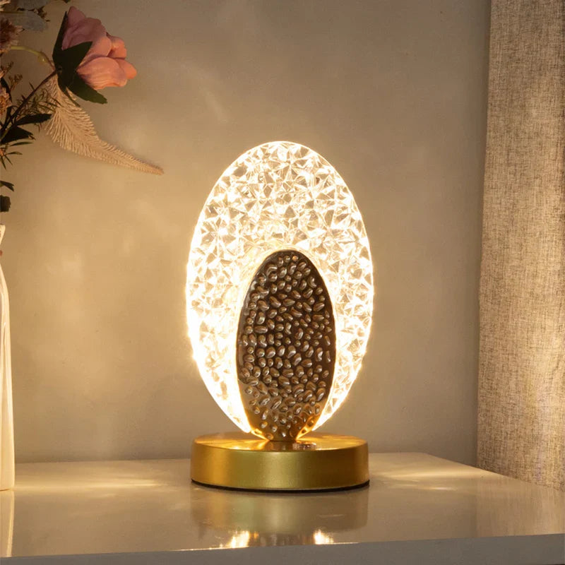 Crystal LED Table Lamp with 800 mAh Rechargeable Battery, Touch and Remote Controls