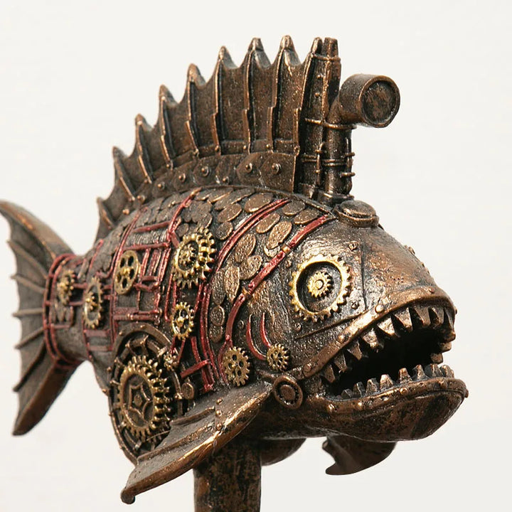 BowLift | Steampunk Mechanical Blackfish Figurine