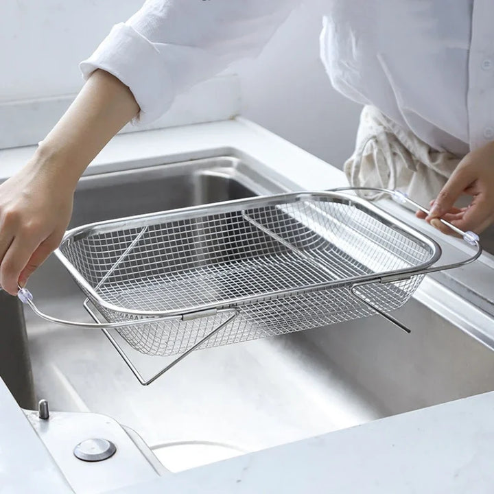 BowLift | Space-Saving Over-Sink Mesh Strainer Rack