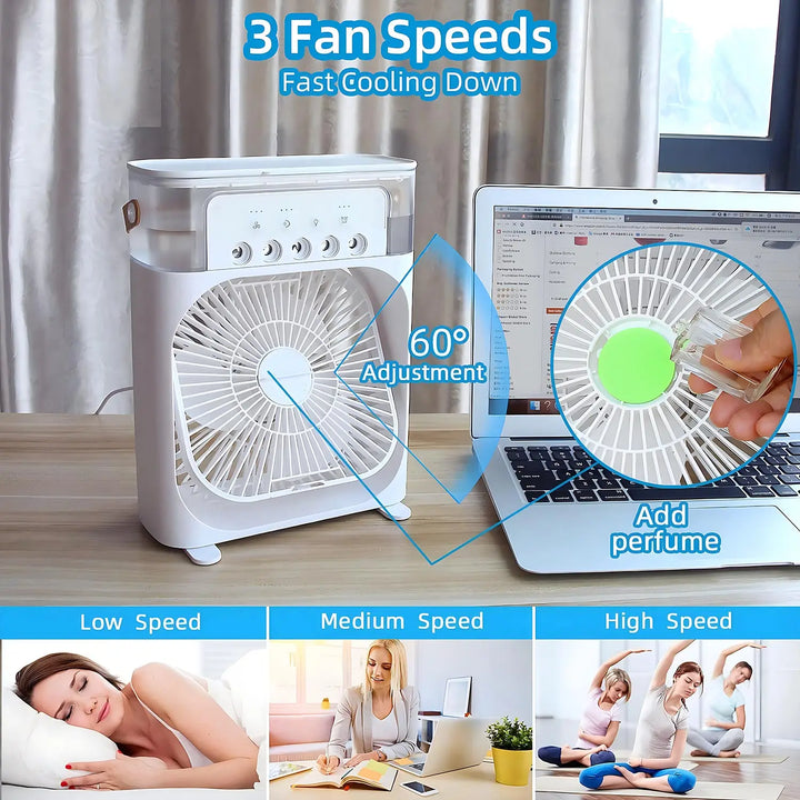 BreezeMaster 3-in-1 Air Conditioner Fan with LED Colors Bowlift