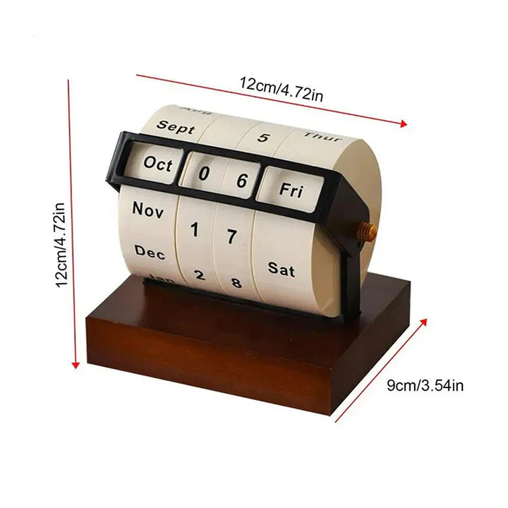 BowLift | Mid-Century Rotating Wooden Perpetual Desk Calendar