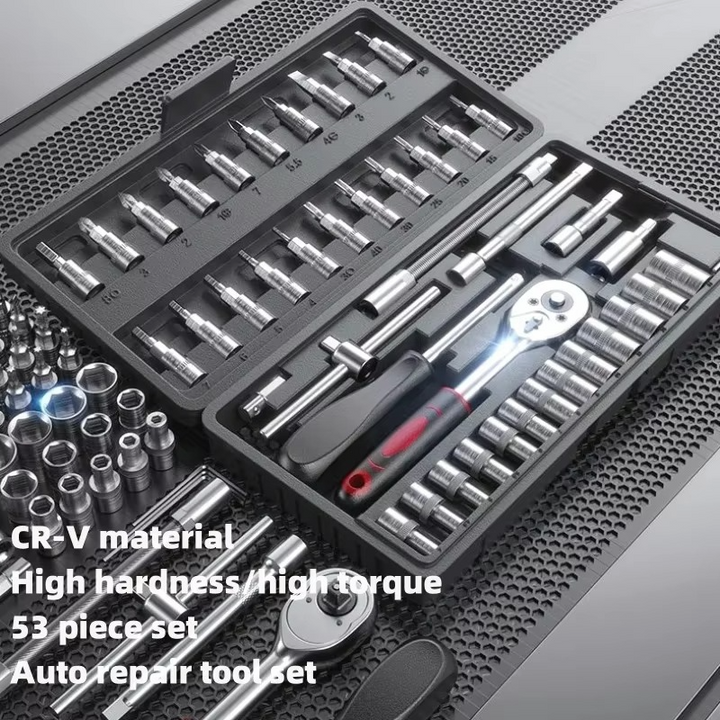 BowLift | 46 or 53 Piece Automotive Socket and Torque Wrench Repair Tool Set