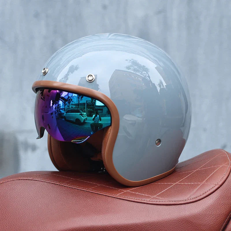BowLift | Retro Motorcycle Helmet 3/4 Open Face – Valor