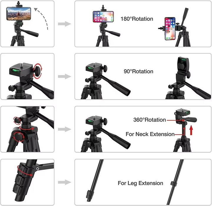BowLift | Universal Lightweight Tripod Stand with Bluetooth Remote for Smartphones and DSLRs