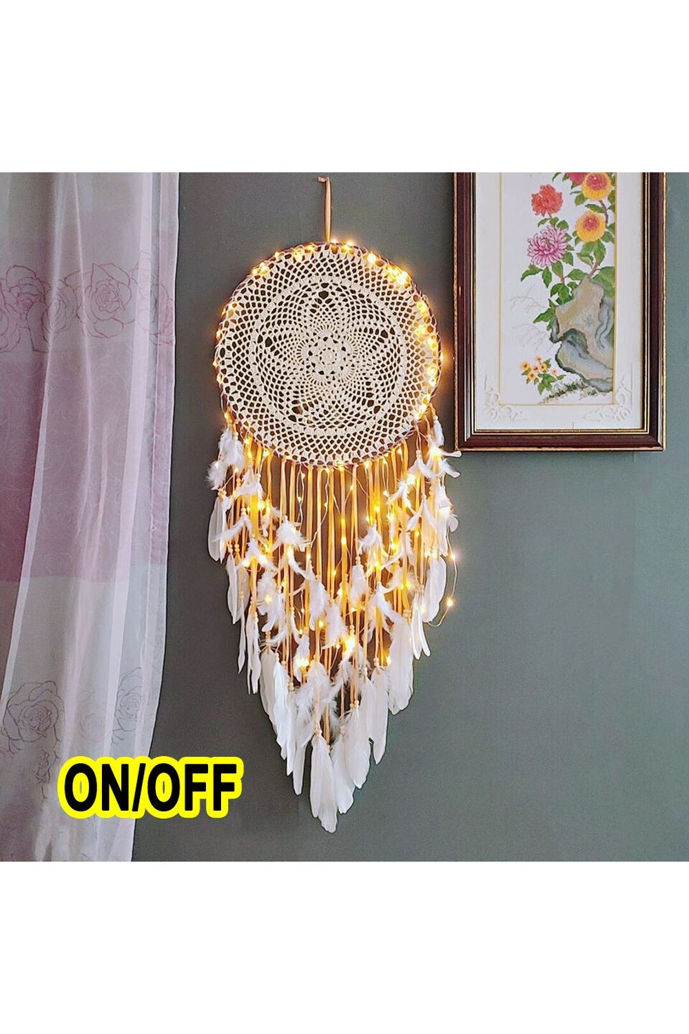 Large Decorative Dreamcatcher with Organic Material Design