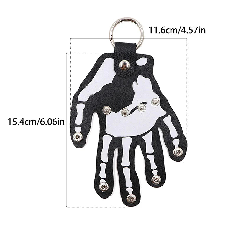 BowLift | Gothic Skeleton Hand Leather Belt Clip Keychain
