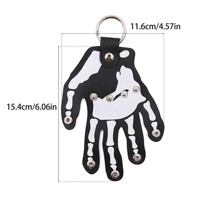 BowLift | Gothic Skeleton Hand Leather Belt Clip Keychain