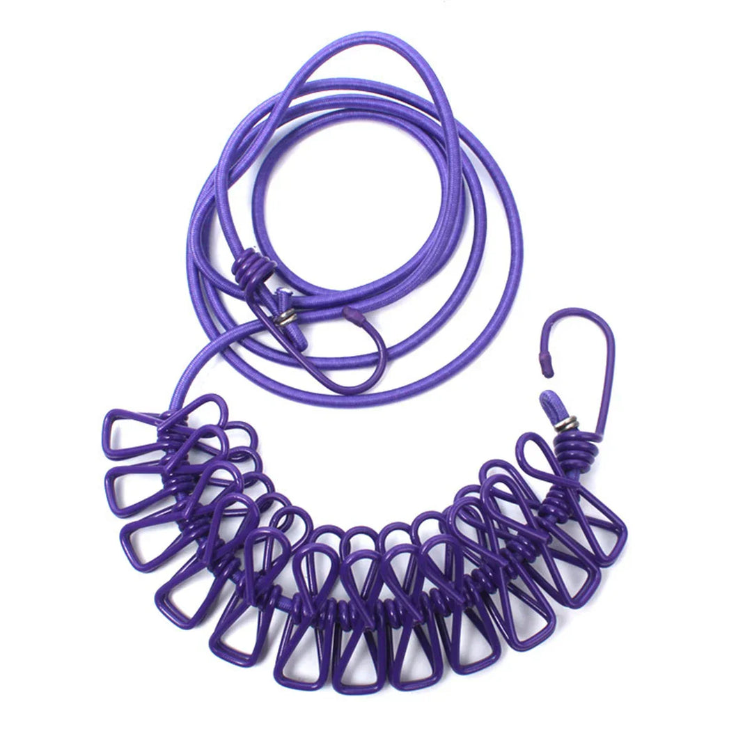 BowLift | Windproof Non-Slip Elastic Multi-Clip Travel Clothesline