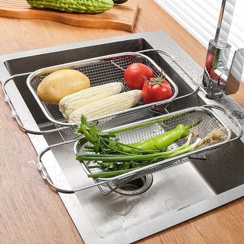 BowLift | Space-Saving Over-Sink Mesh Strainer Rack