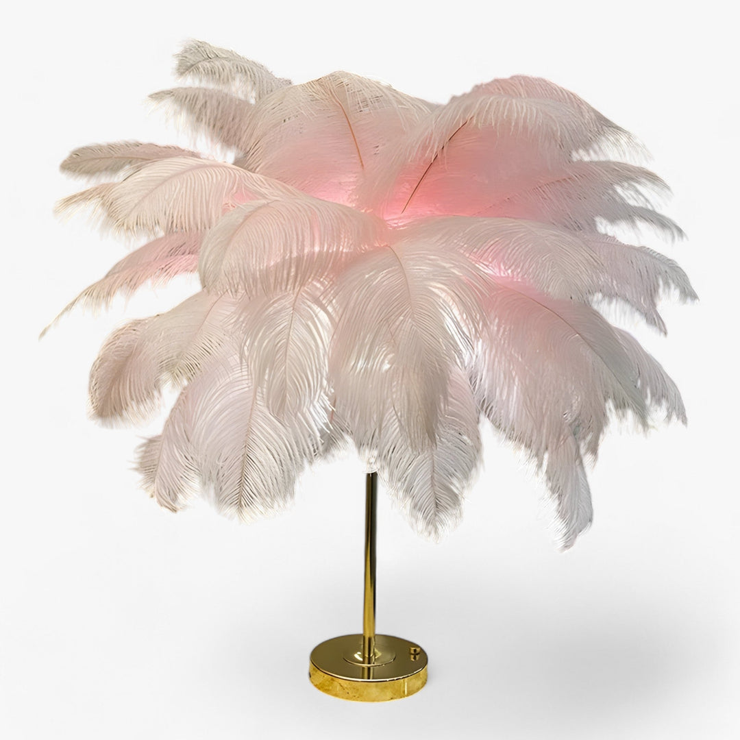 BowLift | FeatherGlow | Table lamp with touch control - LED with feathers for weddings and room decoration