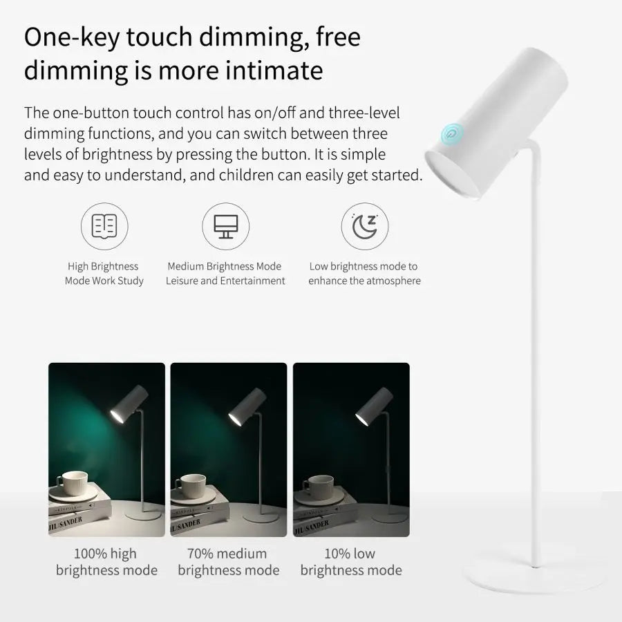 BowLift | Lumora LED table lamp with touch dimming | Eye-friendly & rechargeable | USB-C | 2000 mAh battery | For desk, bedside table & decor
