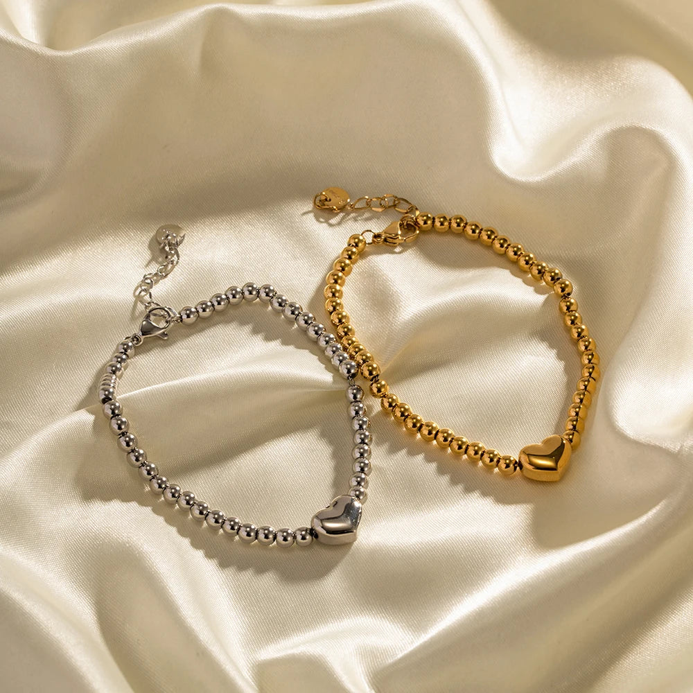 BowLift | 18k Classy Beaded Heart Bracelet
