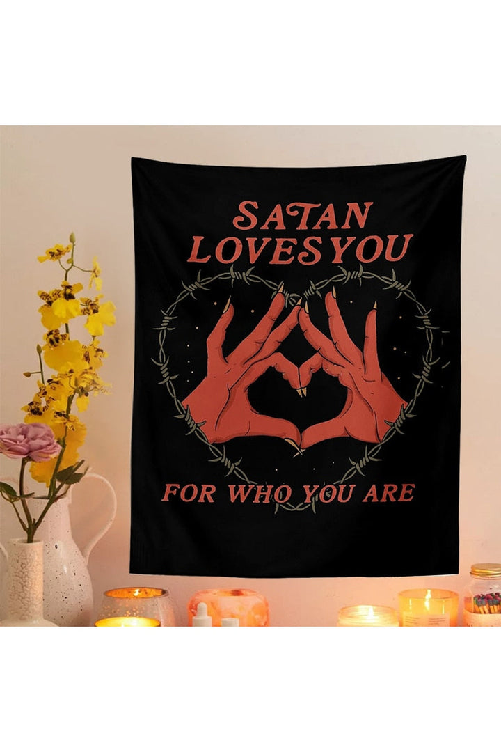 loves you angular wall tapestry | Bowlift