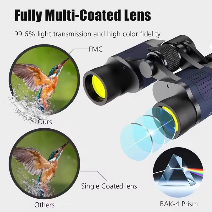 BowLift | HD Zoom Portable Long Range Binoculars with BAK4 Prism for Outdoor Use