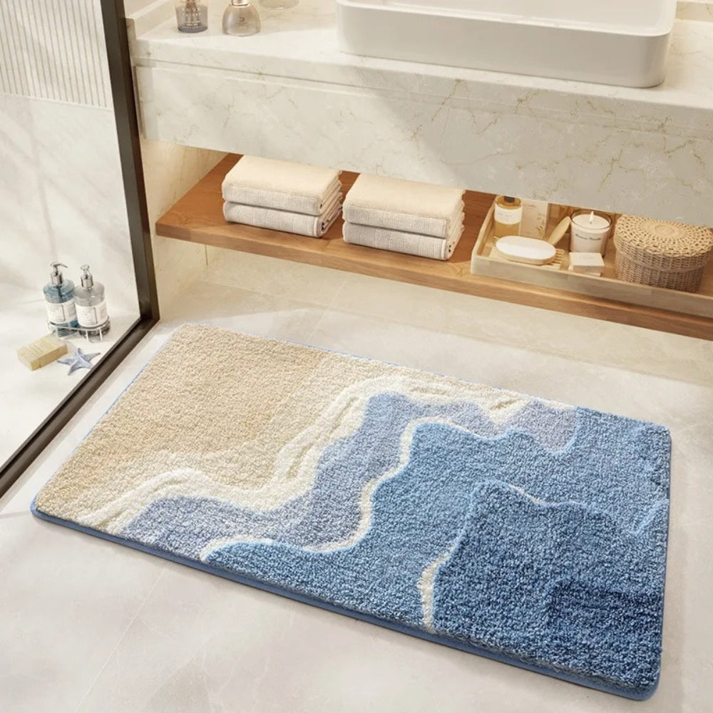 BowLift | Seaside Footprint Pattern Bath Mat