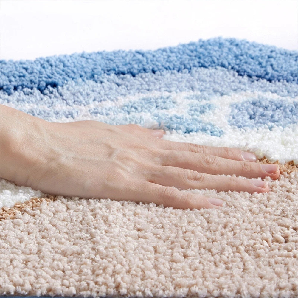BowLift | Seaside Footprint Pattern Bath Mat