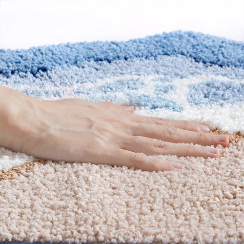 BowLift | Seaside Footprint Pattern Bath Mat