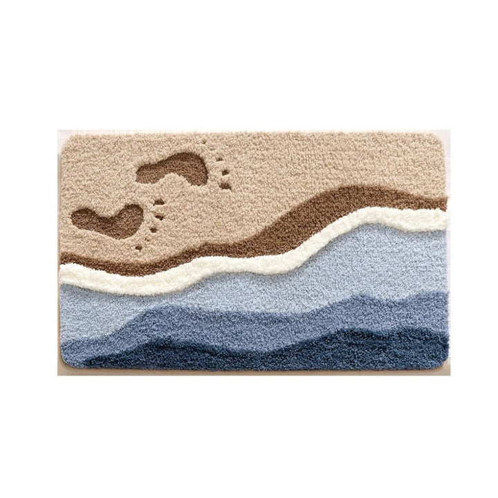 BowLift | Seaside Footprint Pattern Bath Mat