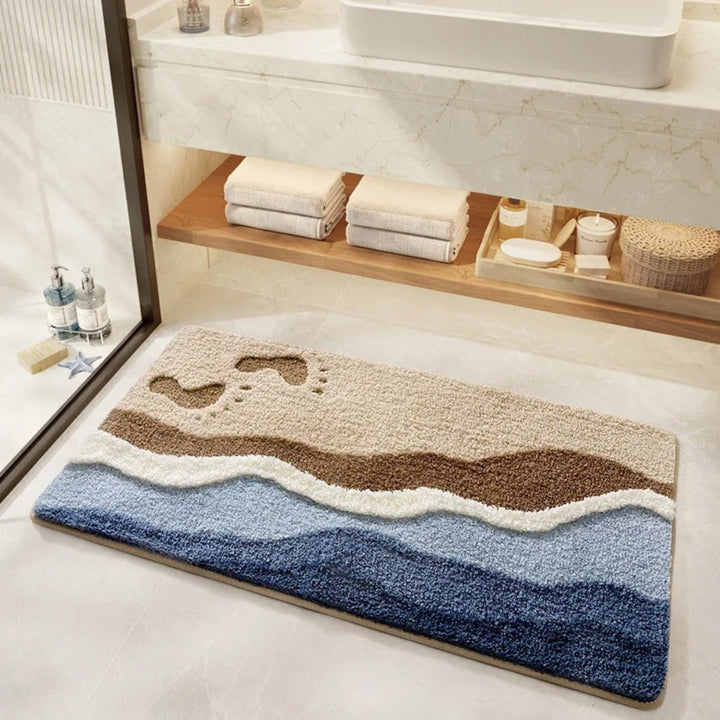 BowLift | Seaside Footprint Pattern Bath Mat