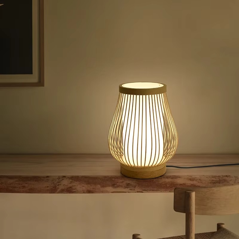 BowLift | Zen-Inspired Bamboo Table Lamp for Bedroom and Living Room