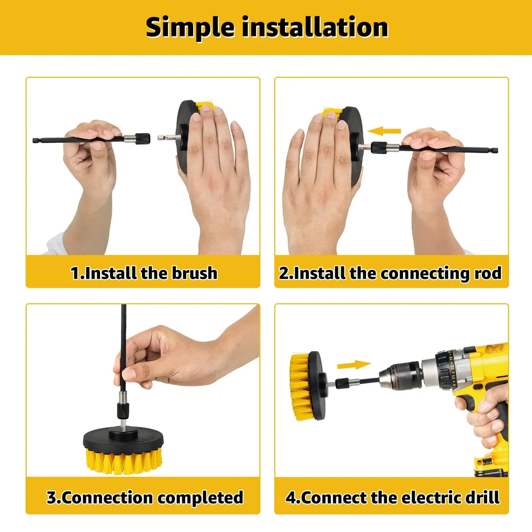 BowLift | 5PCS Electric Drill Attachment Ultimate Cleaning Brush Kit