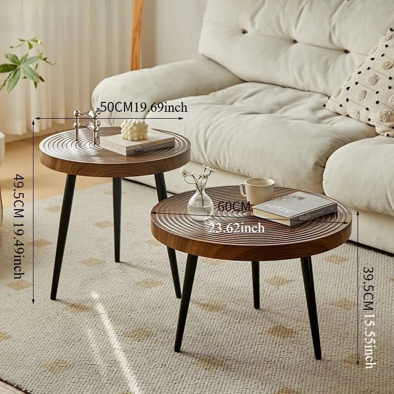 BowLift | Round Wooden Coffee Table Japanese Design Tea Table Living Room