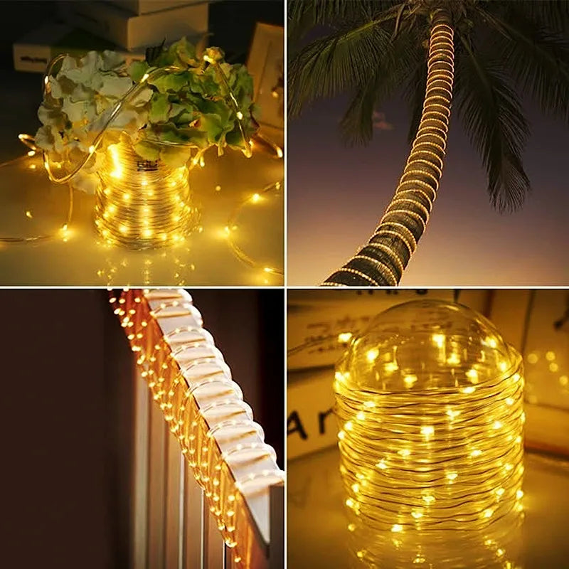 BowLift | LumiSolar String Lights Outdoor | 7–32 m | Solar Powered & Waterproof | 8 Light Modes | Christmas, Garden & Party Lighting