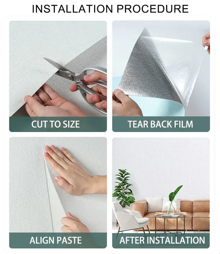 BowLift | 3D Linen Self-Adhesive Waterproof Wall Sticker