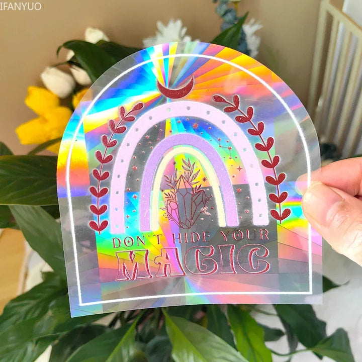 BowLift | SunGlow Window Sticker | 3D Rainbow Effect | Self-Adhesive & Reusable