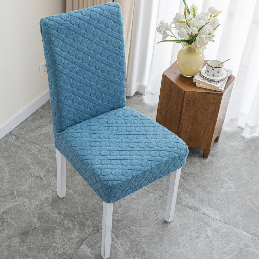 BowLift | Seraphine Embossed Oval Knitting Dining Chair Cover