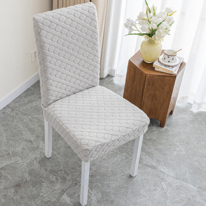 BowLift | Seraphine Embossed Oval Knitting Dining Chair Cover