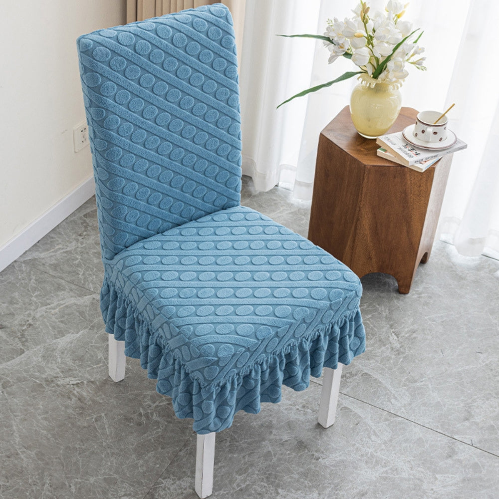 BowLift | Seraphine Embossed Oval Knitting Dining Chair Cover