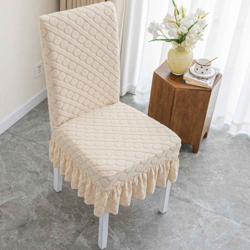 BowLift | Seraphine Embossed Oval Knitting Dining Chair Cover