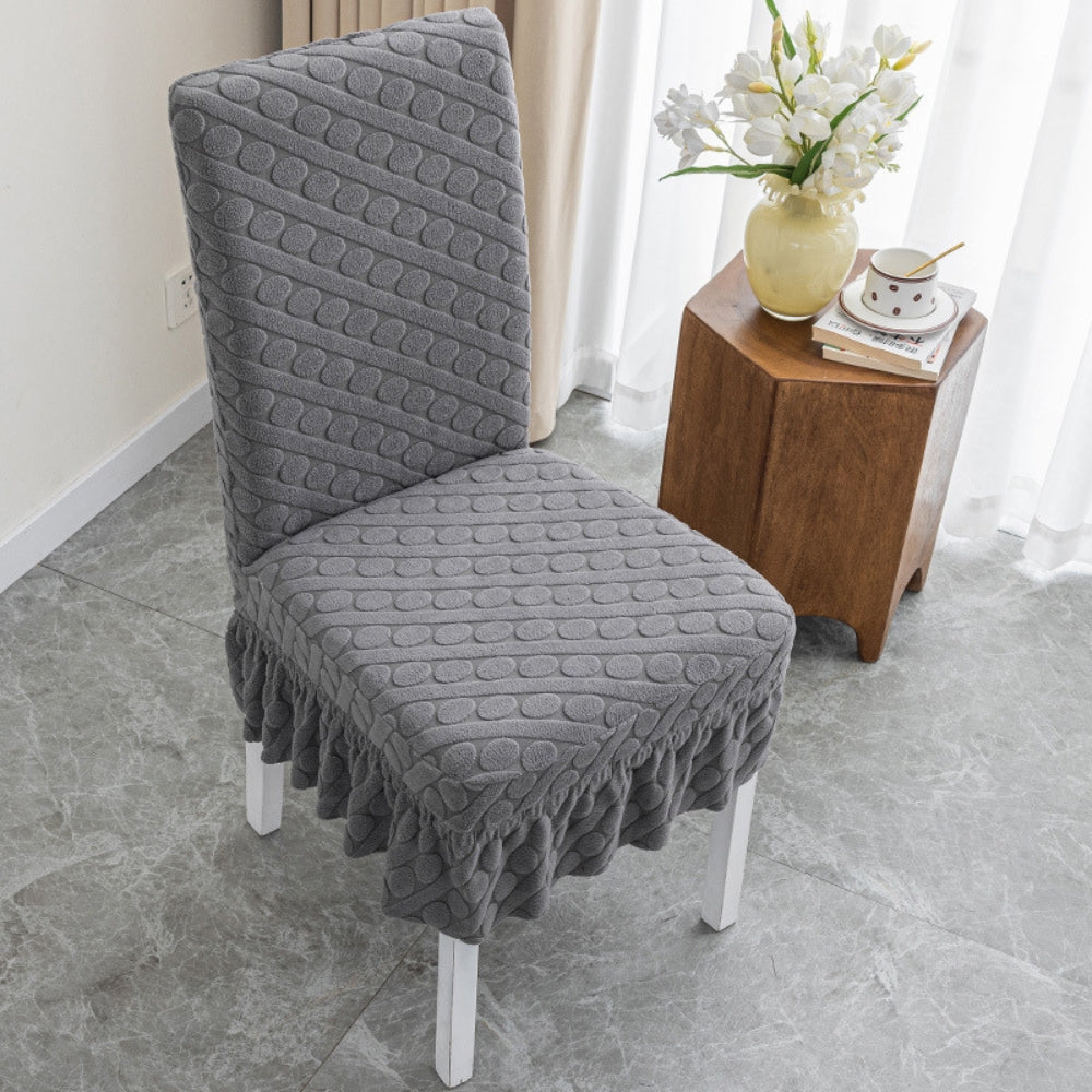 BowLift | Seraphine Embossed Oval Knitting Dining Chair Cover