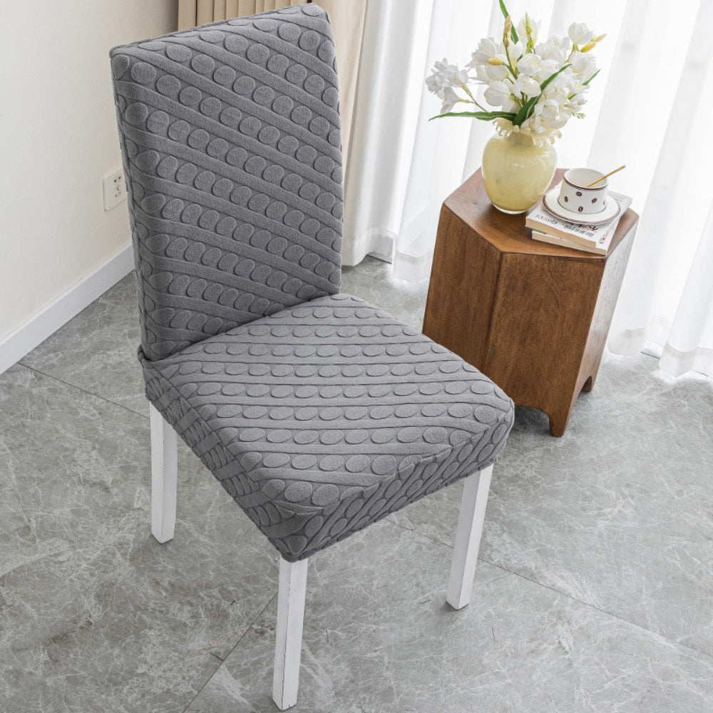 BowLift | Seraphine Embossed Oval Knitting Dining Chair Cover