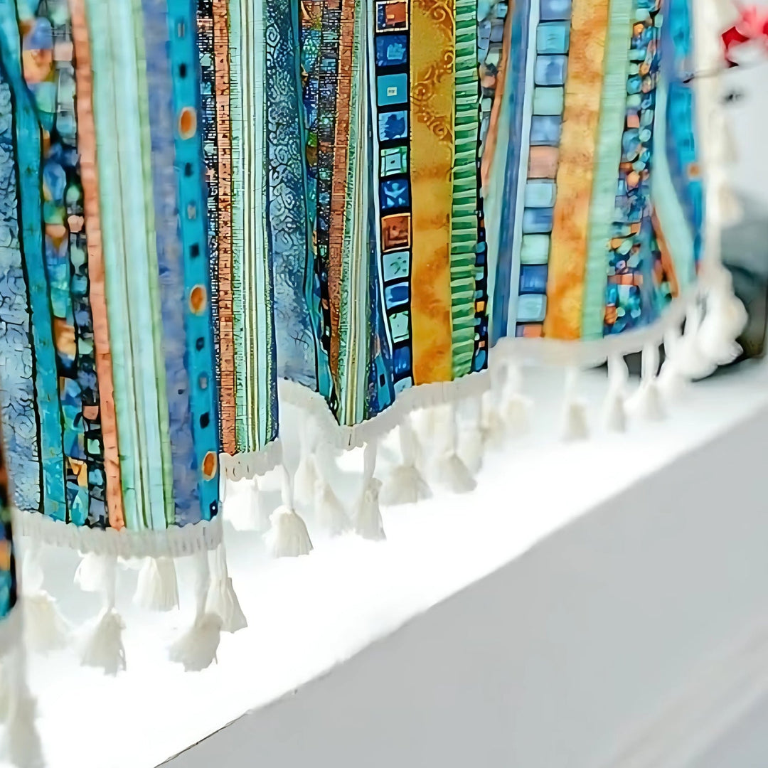 BowLift | Serina Boho Striped Tassel Curtain for Living Room Window