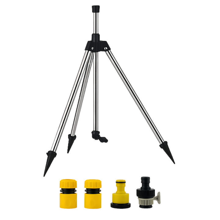 BowLift | High-Pressure Rotating Tripod Sprinkler | 360° Coverage, Adjustable Height & Quick Setup for Garden Care and Summer Fun