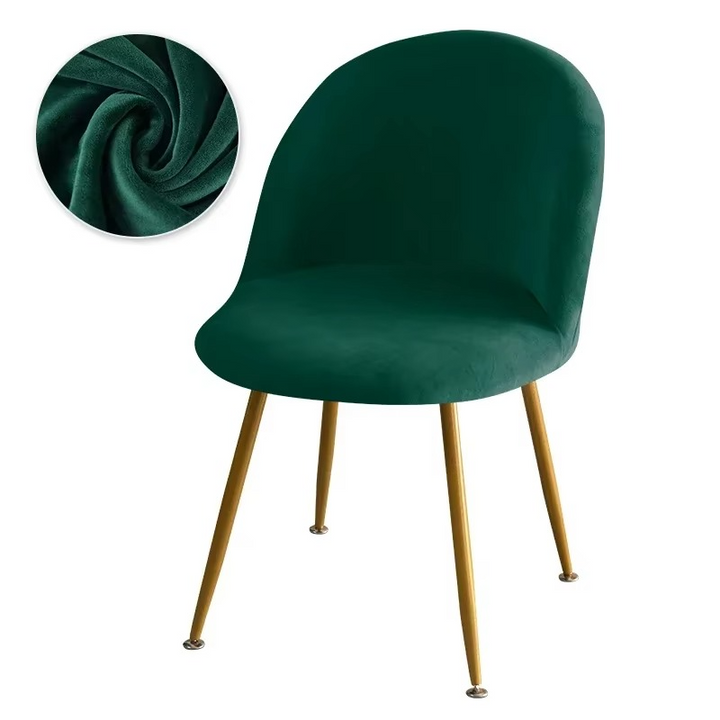 BowLift | Elastic Velvet Chair Covers - Stretch Low Back Slipcovers for Dining and Makeup Chairs