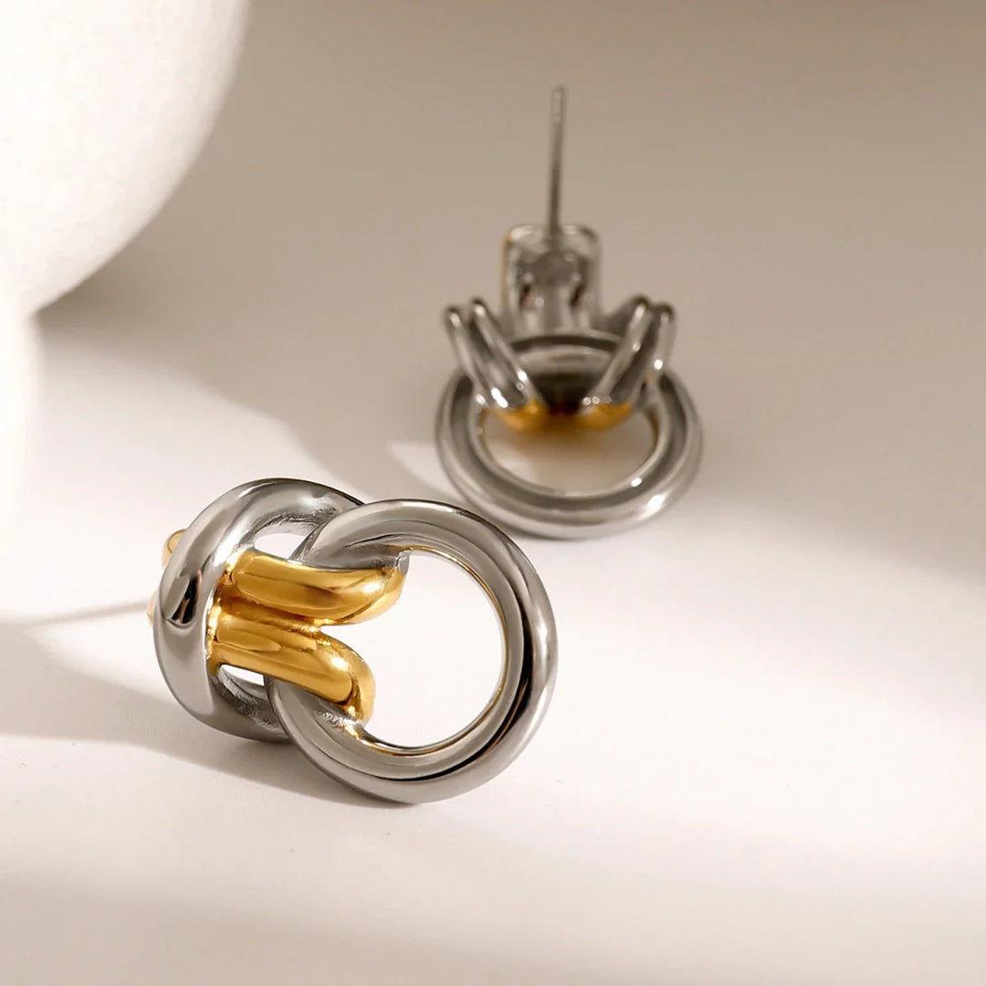 BowLift | Two Tone Ring Knot Earrings