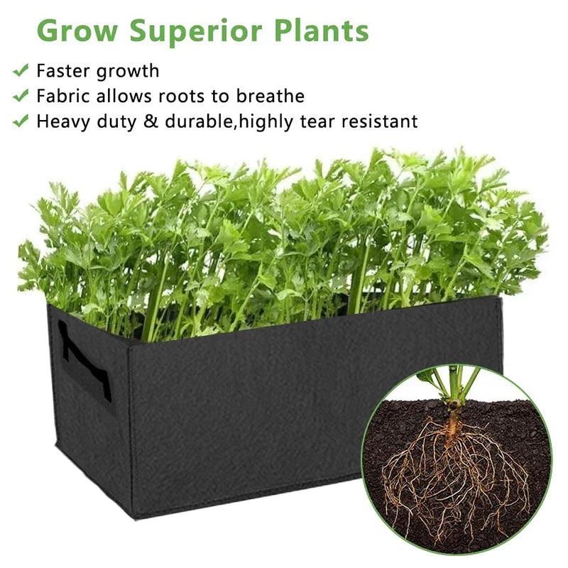BowLift | Foldable storage box made of felt for plants with handles