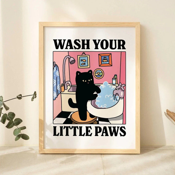 Wash Your Little Paws Wall Art | Bowlift