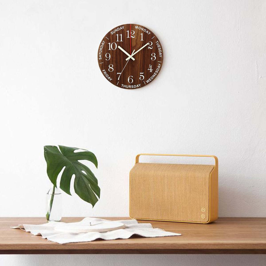 BowLift | Nordic Luminous Wood Silent Wall Clock