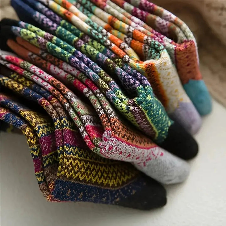 BowLift | Woolina | Women's Wool Socks Set | 5 Pairs | Extra Thick & Warm | Autumn & Winter