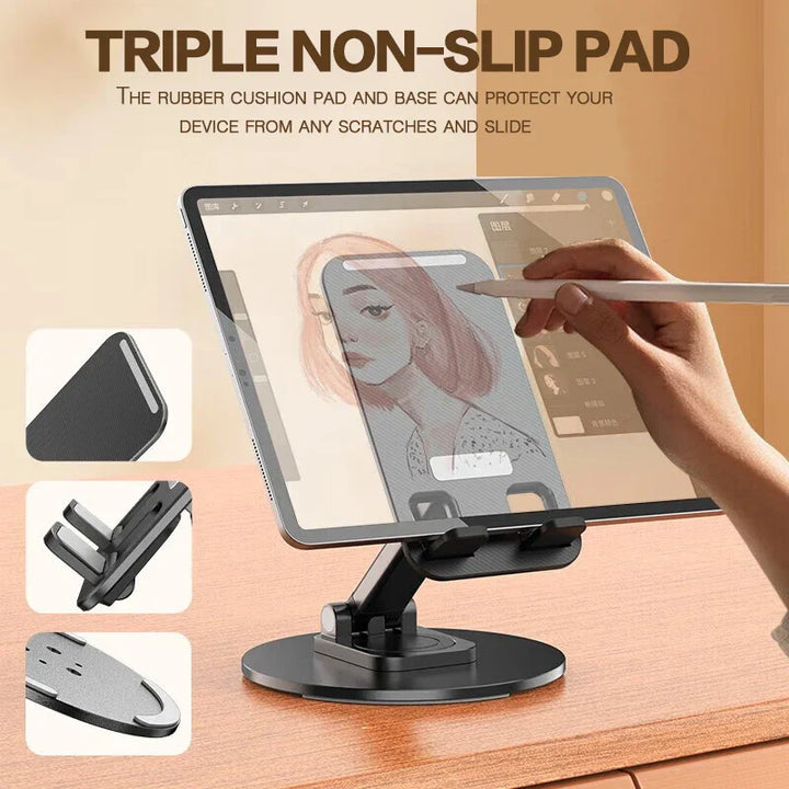 BowLift | No Slip Rotating Foldable Metal Tablet Phone Stand