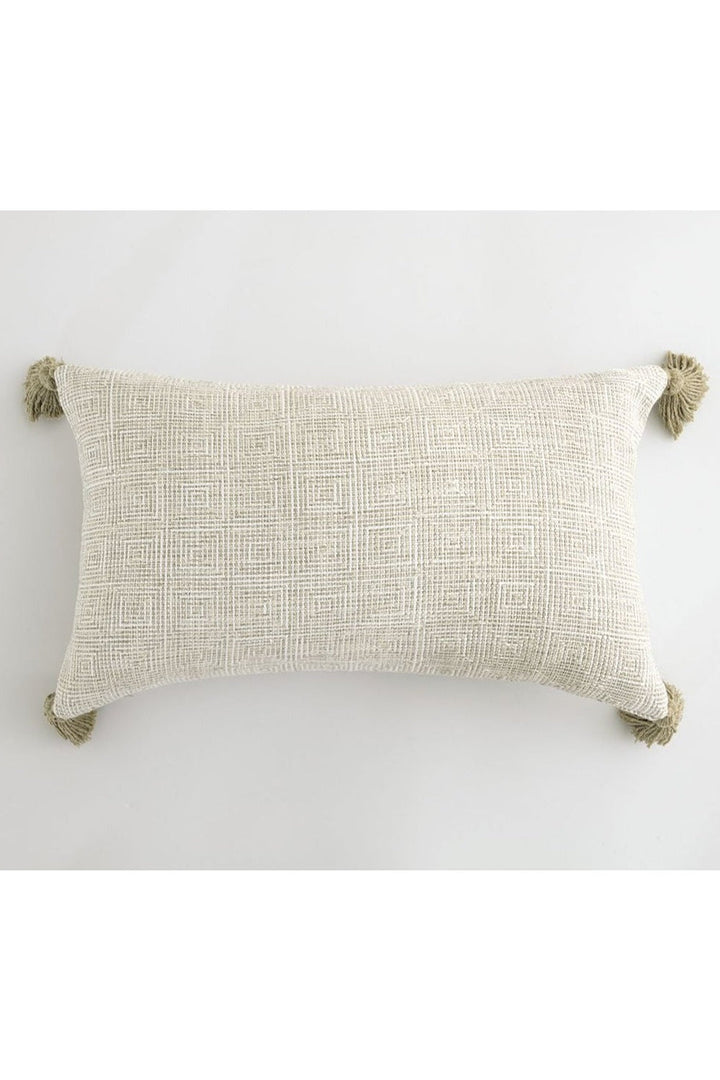White Tassel Pillow Cover | Bowlift