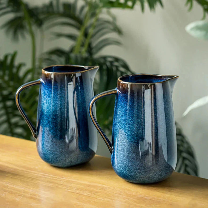Laguna Kiln Blue Ceramic Pitcher Bowlift